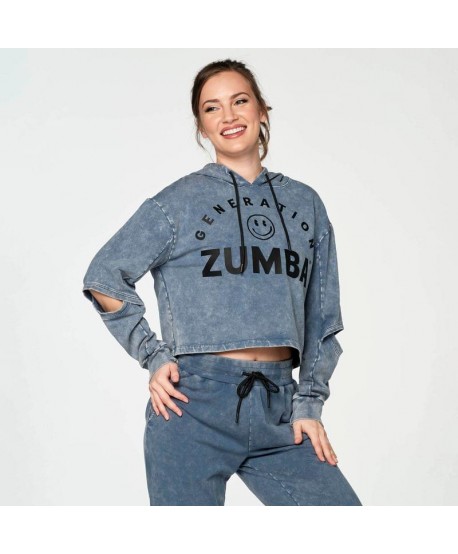 Generation Zumba Cut-Out Crop Pullover Hoodie