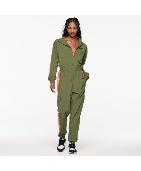 ZW X GW Mock Neck Woven Cargo Jumpsuit