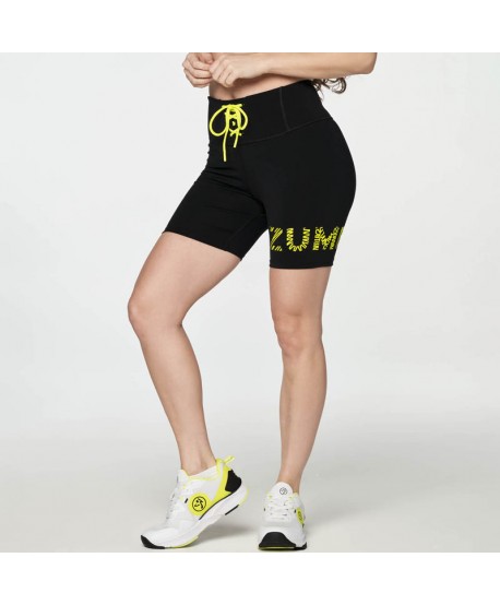 Zumba Happy Laced Up Waistband Biker Shorts