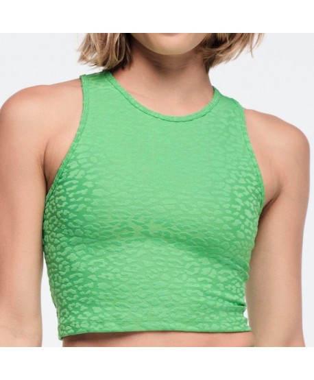 Funscape High Neck Mid Crop Tank