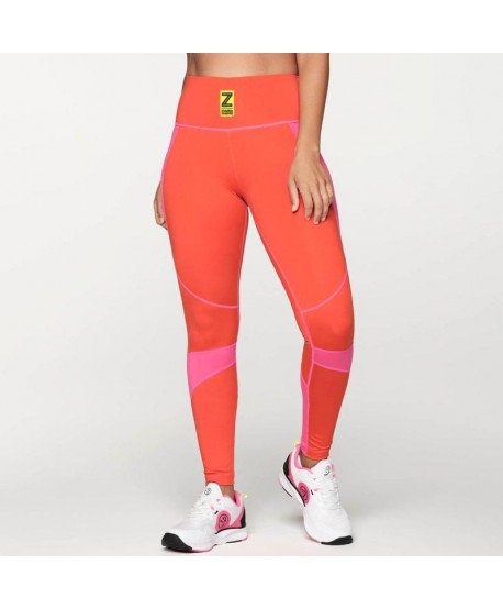 Zumba Forever Color Blocked High Waisted Ankle Leggings