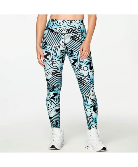 Zumba Happy And Fun High Waisted Ankle Leggings