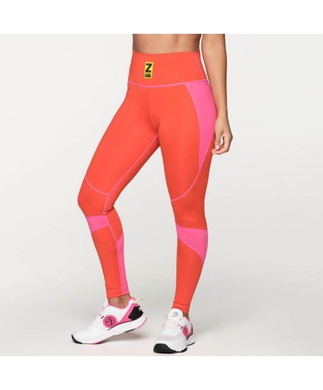 Zumba Forever Color Blocked High Waisted Ankle Leggings